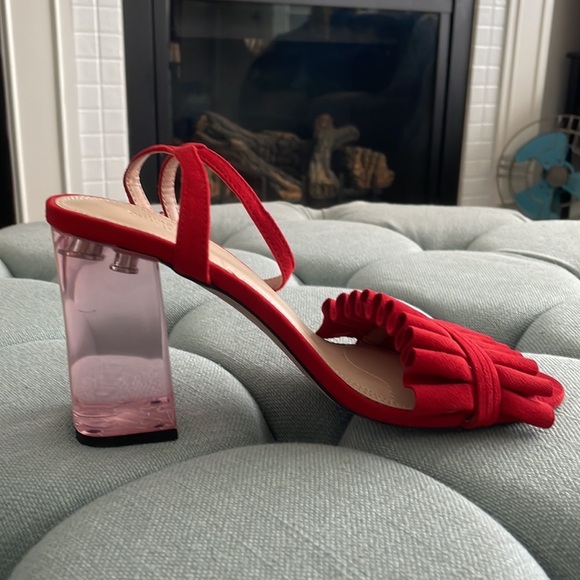 Urban Outfitters Rachel Lucite Red Block Heels - Picture 8 of 16